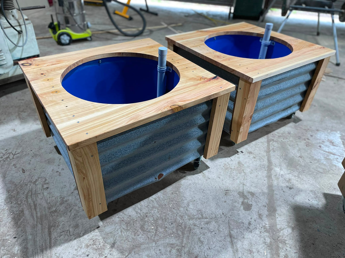 Self-watering Wicking Bed | Food-grade blue barrel