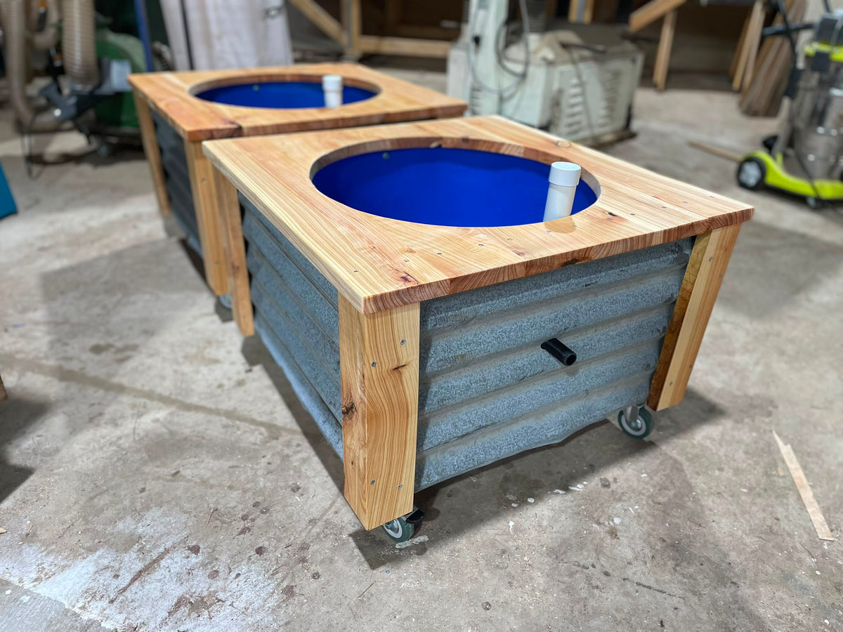 Self-watering Wicking Bed | Food-grade blue barrel